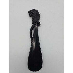 Vintage Black Lion Head Plastic 7 1/2" Shoe Horn